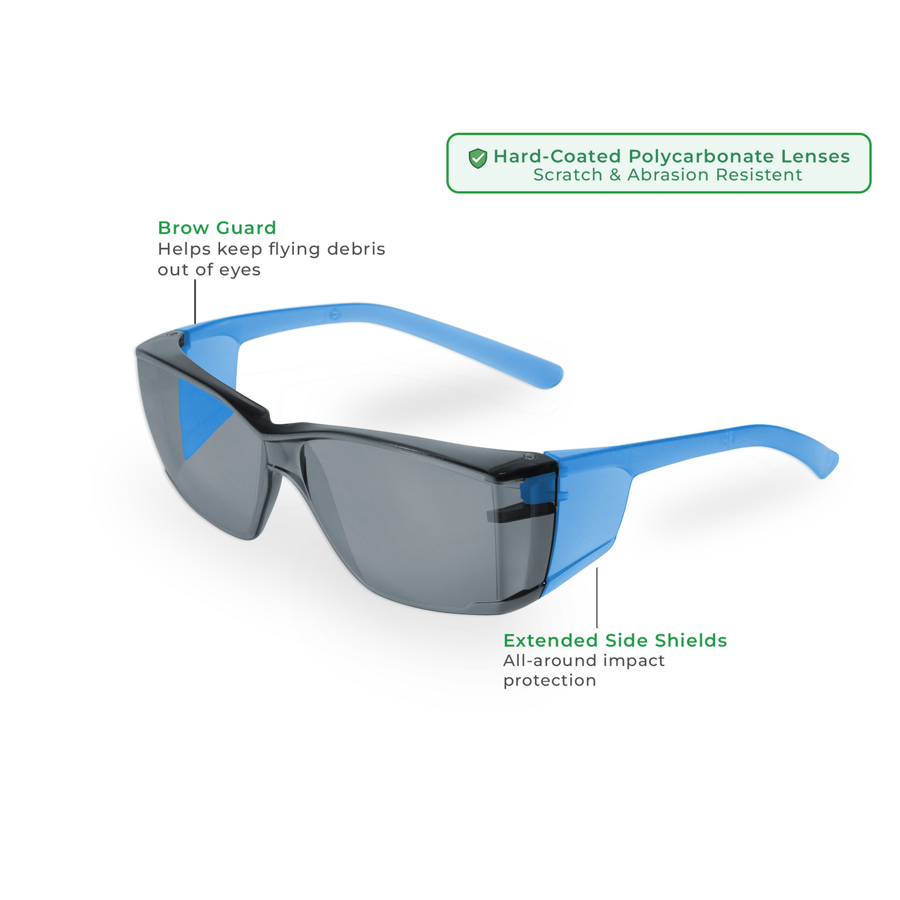 Z-Force 20-105 Eco-Friendly Lightweight Safety Glasses with Side Shields