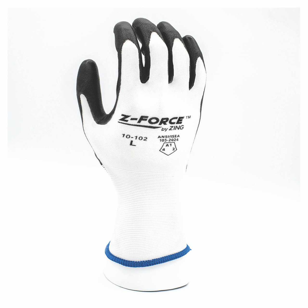 10-102 Z-Force General Purpose Glove, 18 Gauge White Bio-based Nylon shell, Bio-based PU palm coated, Touchscreen