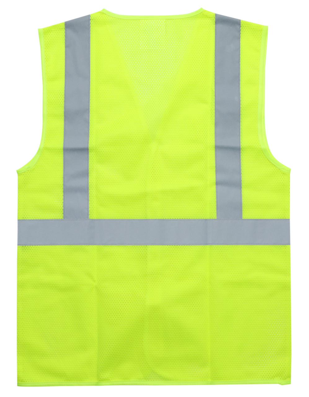 Z-Force V-200 lime high visibility economy Class 2 Type R mesh safety vest back view