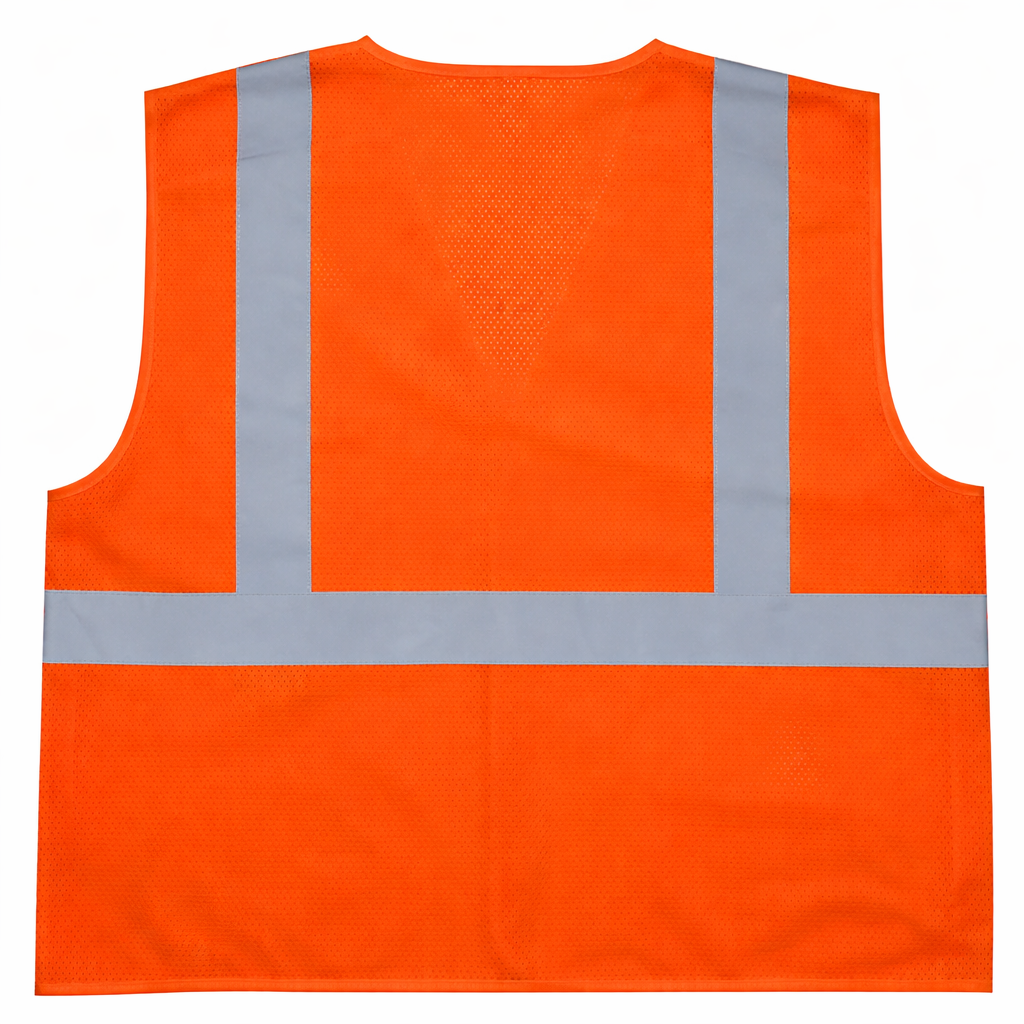 Z-Force V-220 orange high visibility breakaway mesh safety vest back view