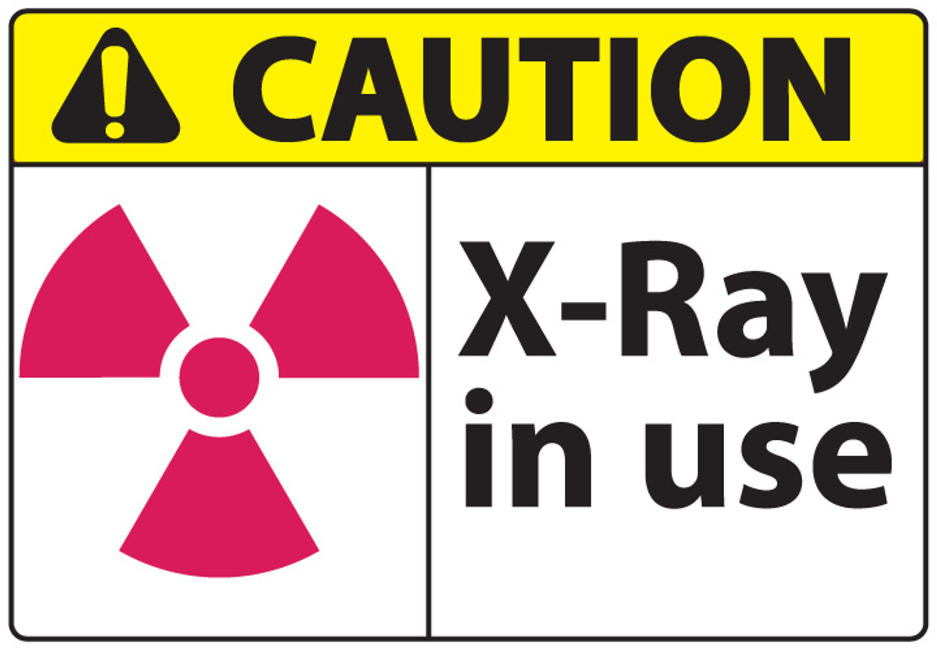 Caution, XRay In Use Sign Zing Green Products