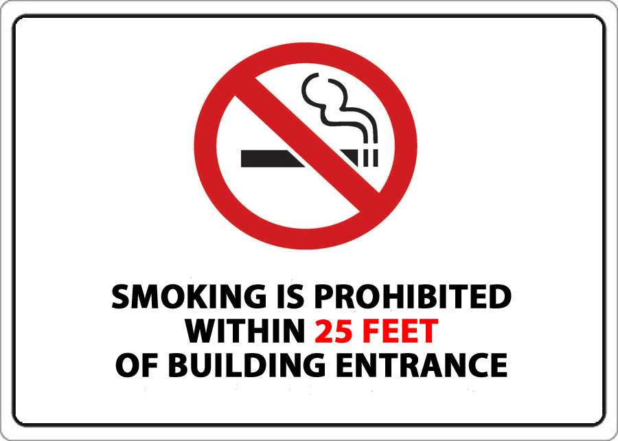 No Smoking Within 25 ft. Sign Zing Green Products