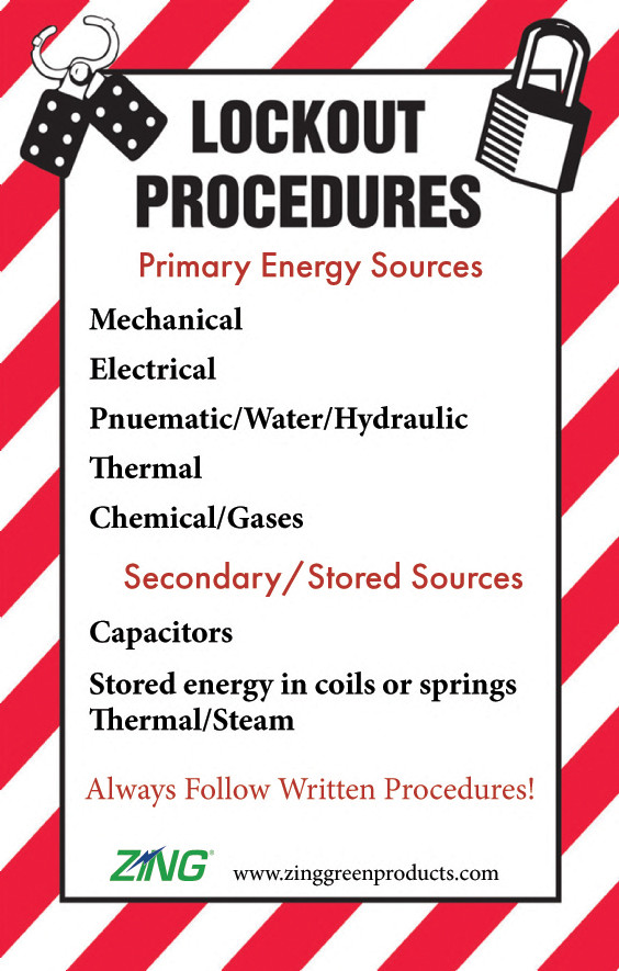 Lockout/Tagout Wallet Cards, 10/pk - 6059 - ZING Green Safety Products