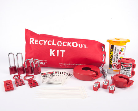 ZING RecycLockout Bag Kit, 35 Components, Aluminum Padlocks - 2724