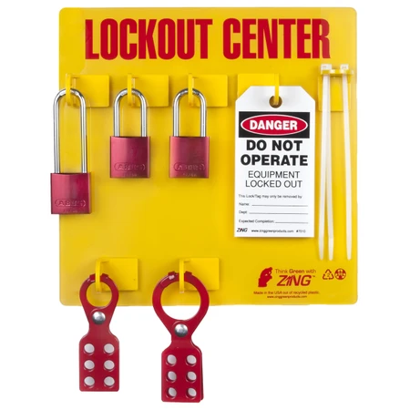 ZING RecycLockout Station, 9 Components, Aluminum Padlocks - 2726