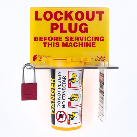 ZING RecycLockout Plug Station, 4 Components, Aluminum Padlocks - 2730