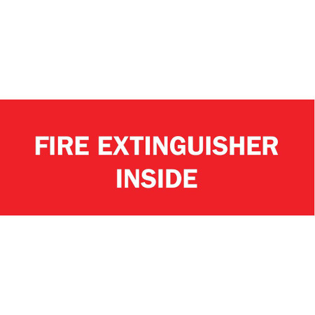 ZING Eco Safety Sign, Fire Extinguisher Inside, 5Hx14W, Recycled Polystyrene Self Adhesive