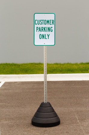 Customer Parking Only Sign Kit with Post and Base | Zing - ZING