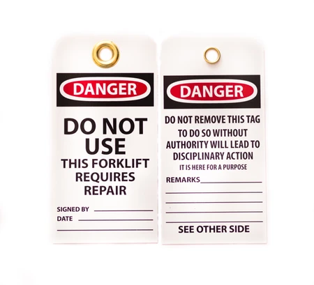 ZING Lockout Tag, DANGER Do Not Use Forklift, 10 Pack - 7500