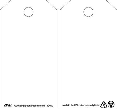 ZING Eco Safety Tag, Blank, White, 10 Pack - 7012