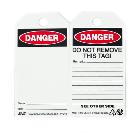 ZING Eco Safety Tag, DANGER, 10 Pack - 7013