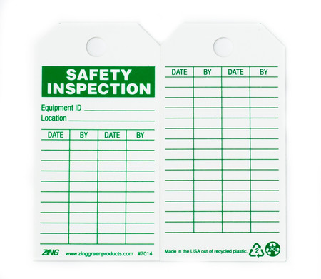 ZING Eco Safety Tag, Safety Inspection, 10 Pack - 7014
