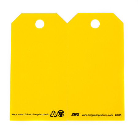 ZING Eco Safety Tag, Blank, Yellow, 10 Pack - 7015