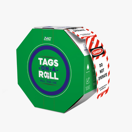 Lockout Safety Tag Dispensers - 100 Tags on a Roll #7867 - ZING