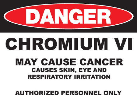 Danger Chromium Sign, 10Hx14W - GHS/HazCom | Zing - ZING Green