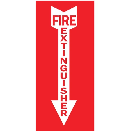 ZING Eco Safety Sign, Fire Extinguisher w/Arrow, 14Hx3.25W, Recycled Plastic