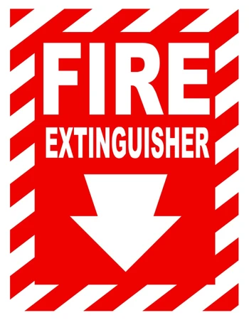 ZING Eco Safety Sign, Fire Extinguisher w/Arrow, 10Hx7W, Recycled Plastic