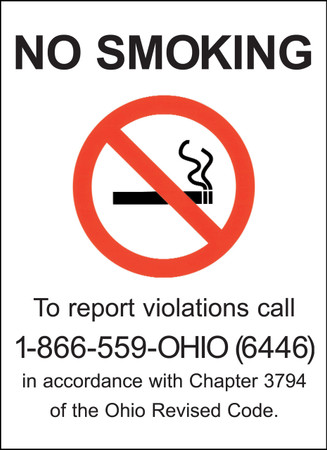 Ohio No Smoking Sign - No Smoking Signs | Zing Green Products