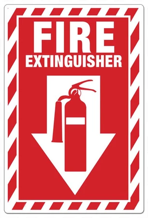 ZING Eco Safety Sign, Fire Extinguisher w/Picto, 10Hx7W, Recycled Plastic
