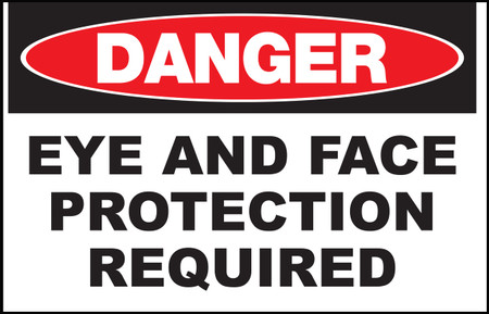 ZING Eco Safety Sign, DANGER Eye and Face Protection Required, 7Hx10W, Recycled Plastic