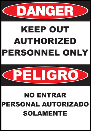 ZING Eco Safety Sign, DANGER Keep Out (English/Spanish), 14Hx10W, Recycled Plastic