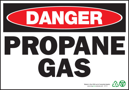 ZING Eco Safety Sign, DANGER Propane, 7Hx10W, Recycled Plastic