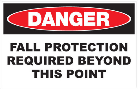 ZING Eco Safety Sign, DANGER Fall Protection Required, 7Hx10W, Recycled Plastic