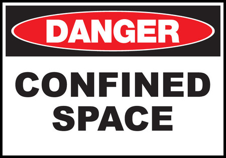 ZING Eco Safety Sign, DANGER Confined Space, 7Hx10W, Recycled Plastic