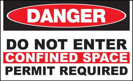 ZING Eco Safety Sign, DANGER Do Not Enter Confined Space, 7Hx10W, Recycled Plastic