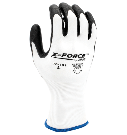Z-Force General Purpose Glove, 18 Gauge White Bio-based Nylon shell, Bio-based PU palm coated, Touchscreen