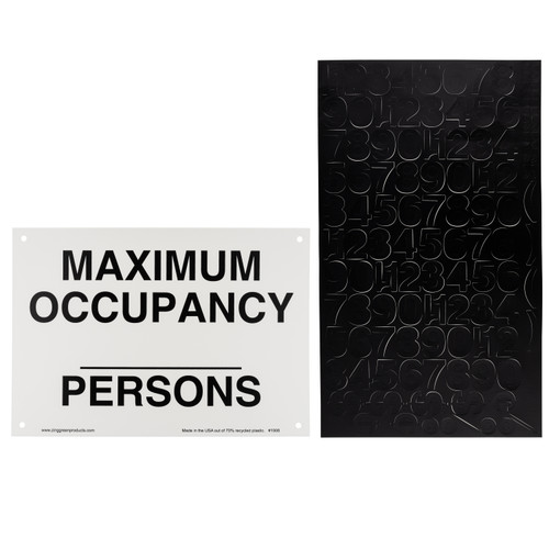 Maximum Occupancy Persons sign