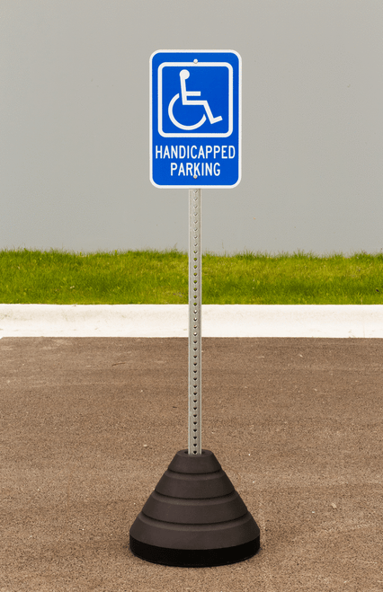 Zing "Handicapped Parking" Sign Kit Bundle, with Base and Post