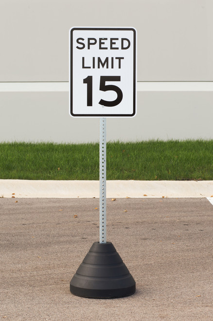 Zing "Speed Limit 15" Sign Kit Bundle, with Base and Post