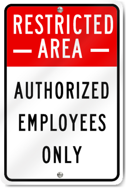 Parking Sign Restricted Area, Authorized Employees Only