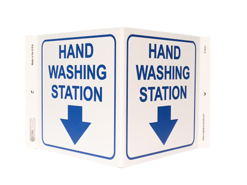 Projecting V Sign, Hand Washing Station, 7Hx12Wx5D, Recycled Plastic