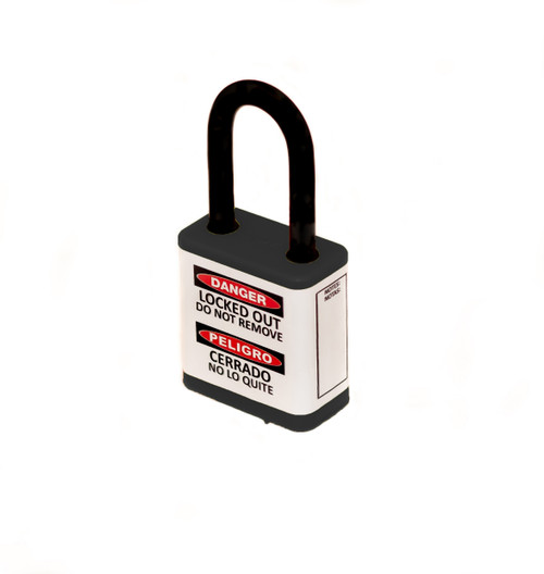 Lockout Safety Padlock, 700 Series, 1.5" Shackle, Keyed Alike, Black
