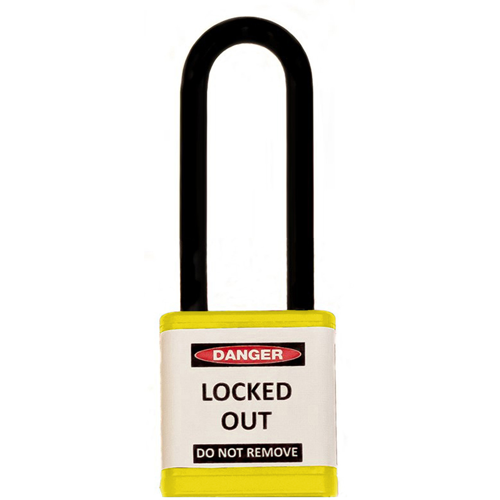 Lockout Padlock, Yellow, Keyed Alike, 3" shackle