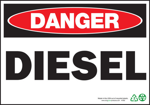 Danger Sign, Diesel, Plastic