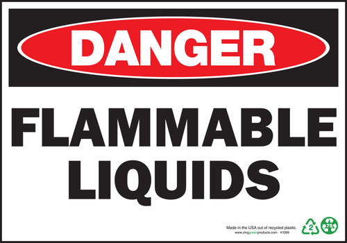 Danger Sign, Flammable Liquids, Plastic