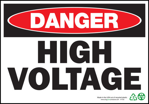 Danger Sign, High Voltage, Plastic