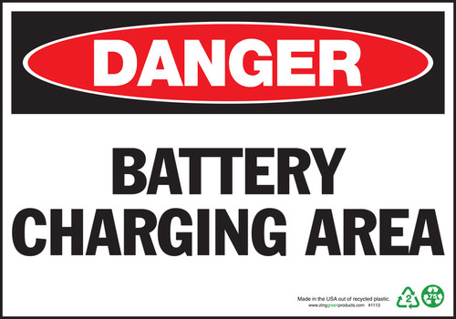Danger Battery Charging Area Danger Battery Charging Area