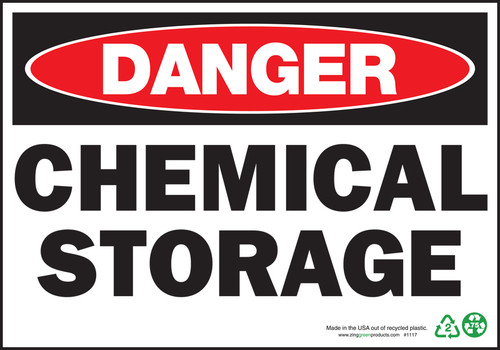 Danger Sign, Chemical Storage, Adhesive