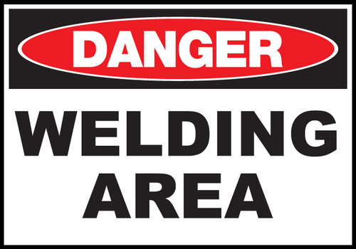 Danger Sign, Welding Area, Plastic