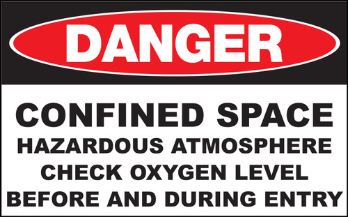 Danger Sign, Confined Space Hazardous Atmosphere, Aluminum