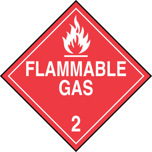 Division 2.1 Flammable Gas Placard - Worded