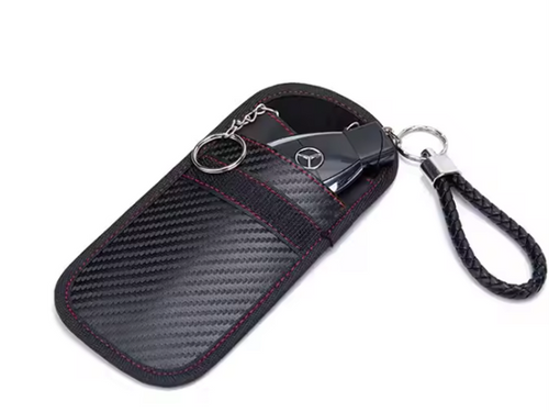 RFID Blocking/Faraday Key Pouch shown with keys