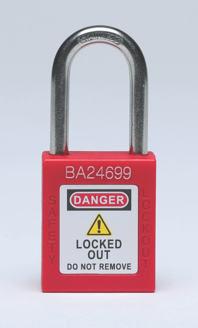 Safety Lockout Tagout Padlock - Keyed Different - 7900KD-RED