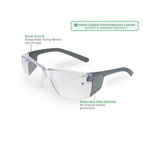 Z-Force 20-105 Eco-Friendly Lightweight Safety Glasses with Side Shields