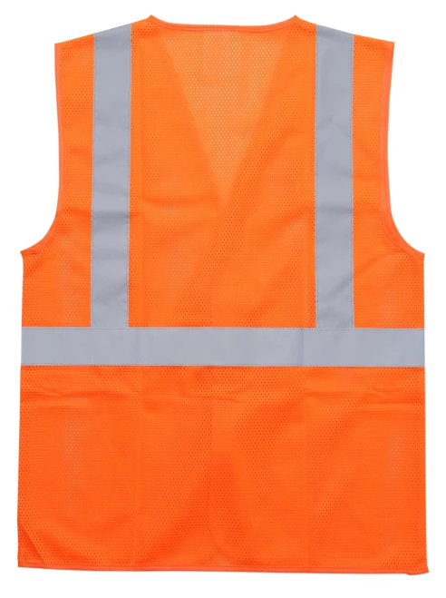Z-Force V-200 orange  high visibility economy Class 2 Type R mesh safety vest back view