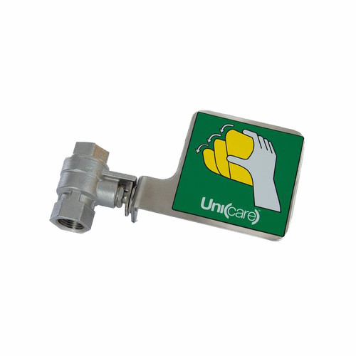 Unicare by Zing, 82300102, Eyewash Replacement Push Lever Stay Open Valve, 1/2" Stainless Steel